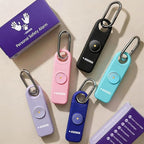 Rechargeable Personal Safety Alarm, 130dB Emergency Siren with LED Flashlight, Portable Keychain for Women, Kids, Elderly, Night Running & Travel (Lavender Purple)