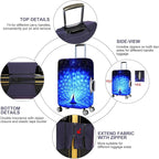Suitcase Cover 3D Print Design Travel Luggage Protector Trolley Case Cover 26"-28" Sleeve, BluePeacock