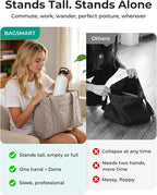 BAGSMART Boxy Tote Bag for Women, Crossbody Bag with Zipper, Crush Bow Purses for Travel Work College