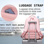 Volher Laptop Backpack,Business Travel Anti Theft Slim Durable Laptops Backpack,Water Resistant College Computer Bag for Women & Men Fits 15.6 Inch Laptop and Notebook-Light Pink
