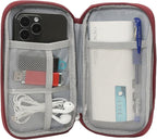 CAAORDKSO Electronic Cord Organizer Travel Case, Electronic Organizer Pouch Bag, Cable Organizer bag Pouch Electronic Accessories Case for Cable, Cord, Charger, Phone, Power Bank, Earphone (Wine Red)