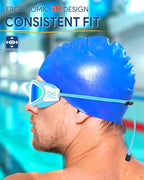 Swim Goggles, Polarized Adult Swimming Goggles Bungee Strap No Hair Pulling Anti-fog Pool Goggles for Men Women