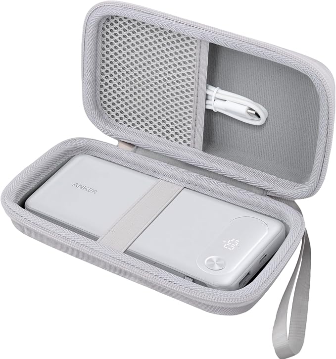 khanka Travel Case for Anker Power Bank, 20,000mAh Portable Charger,Case Only (White)