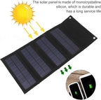 Jeanoko 1PCS 40W Foldable Solar Panel Charger, Low Light Solar Panel, High Conversion Efficiency for Backpacking for Camping,Portable Solar Panel Kit(Black)