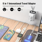Voltage Converter Us to Europe, Power Converter Combo, 220v to 110v European Plug Converter 2300w Travel Adapter Worldwide, Step Down European, Travel Adapter Worldwide