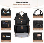 Maelstrom Travel Backpack for Women Men,Laptop Backpack Fits 15.6-17.3 Inch Laptop, Nurse/Work Bag with Insulated Lunch Box (Black)