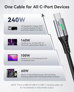 INIU Smallest 22.5W 10000mAh Power Bank & 240W [6.6ft, 2-Pack] Fast Charging USB C Cable Combo