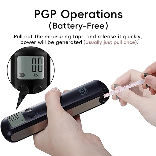 110lb Mechanical Luggage Scale Battery Free Portable Hand Baggage Scale for Travel Suitcase Digital Weight Scale with Built in Measuring Tape