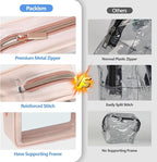 PACKISM Clear Makeup Bag - TSA Approved Toiletry Bag for Carry-on & Checked Luggage, Water Resistant Car Storage Organizer with Reinforced Seams