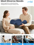 Benazcap Seat Cushion - Memory Foam Car Seat Pad - Sciatica & Lower Back Pain Relief - Car Seat Cushions for Driving - Road Trip Essentials for Drivers, Dark Blue