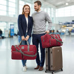 Lucky Travel Duffel Bags 65L, Gym Bag, Travel Bag & Large Duffle Bag for Men, Foldable Overnight Weekender Bags for Women & Men with Adjustable Shoulder Strap, Winery