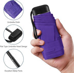 Compact Travel Umbrella with Case - Mini Umbrella for Purse, Small Lightweight &Tiny Design Perfect for Parasol Outdoor Sun&Rain Umbrellas