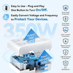 DOACE Voltage Converter US to Europe 350W Convert 220V to 110V for Curling Iron Straightener Shaver, Cordless Converter for European Travel with 2 USB A & 2 USB C Ports Charging
