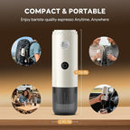 RECAFIMIL Portable Espresso Machine, Travel Coffee Maker for Camping, Car Coffee Maker Self-Heating with USB-C, 2 in 1 With Ground Coffee & NS Capsule for RV, Hiking, Office Gifts for Men(White)
