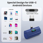 [2-Pack]Portable Charger for iPhone 16/15 Series,5200mAh PD USB C Power Bank Built-in USB-C Connector,Battery Pack Compatible with iPhone 16/16 Plus/16 Pro/16 Pro Max/15 Series,Android (Pink+Blue)