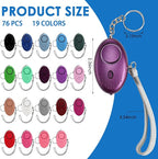 Kanayu 76 Pcs Personal Alarm Bulk 130DB Safe Sound Emergency Safety Self Defense Security Alert Keychain with Led Light Personal Protection Alarm for Women Girls Kids Elderly (Mixed Colors)