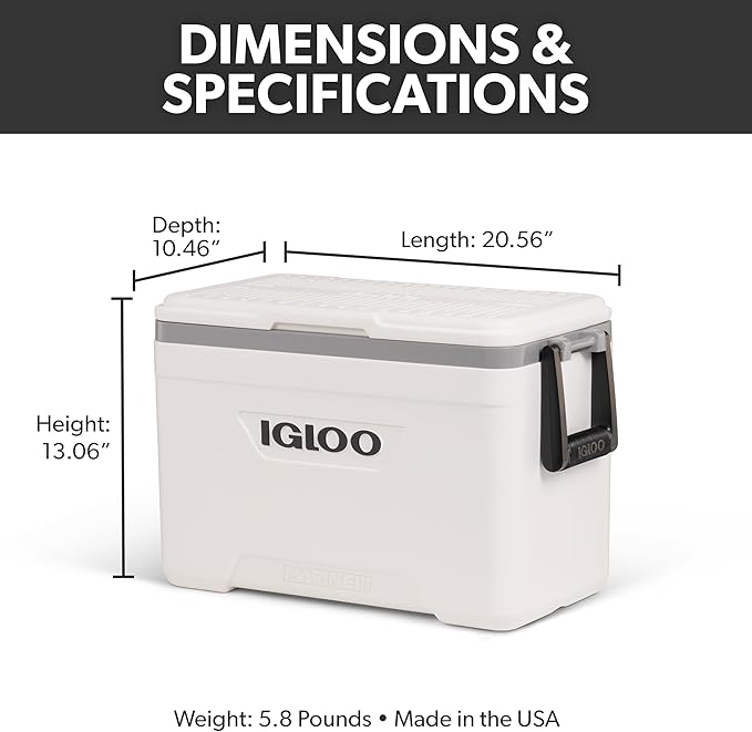 Igloo Marine Cooler | Insulated Hard Shell Ice Chest |Great for Fishing, Camping, Boating, & More