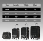 GinzaTravel 4 Piece Hardshell Luggage Sets with Spinner Wheels TSA Lock,Large Suitcases with Wheels,20inch 24inch 28inch,Black