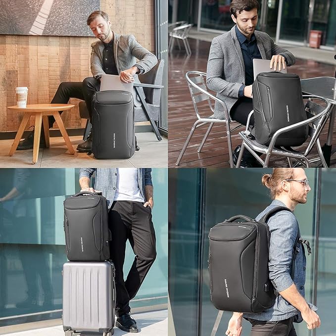 Muzee Business Backpack,Waterproof bag for Travel Flight Fits 17.3Inch Laptop With USB Charging Plug