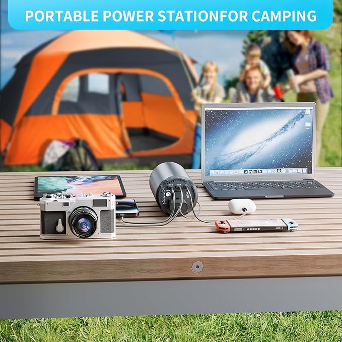 Portable Charger Laptop Power Bank With AC 100W Outlet,65W PD External Battery Pack Charger,Universal 98Wh/27000mAh lightweight Charger Power Station for Outdoor,travel,Camping,Home Office Emergency