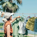 Portable Travel Clothesline with Quick Release Handle – 13.4ft Windproof, Anti-Slip Retractable Drying Line with 41 Hanging Holes, Heavy-Duty Strap for Camping, Hotel, Outdoor Use