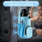 Magnetic Gym Bag for Men and Women, Magnetic Water Bottle Holder for Gym, Small Gym Bag, Gym Gifts for Women and Men (Blue, <40 OZ)
