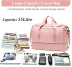 Extra Large Travel Duffle Bag,Carry on Overnight Weekend Bag with Shoes Compartment,Weekender Bags for Women for Travel Business Trips Sport Hospital