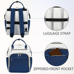 VANKEAN 17 Inch Laptop Backpack for Women Fashion Computer Work Bag, Large Capacity Waterproof Backpack, College Daypack Business Travel, Beige-Haze blue