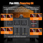 1000W Voltage Converter Transformer Step Up 110V/120V to220V/240V or Step Down 220V to 110V AC Power Converte, Circuit Breaker Protection, 2 US sockets, 2 Universal sockets, LCD Display