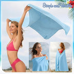 EBOOT 10 Pack Oversized Beach Towel Set Extra Large Pool Towels Microfiber Quick Dry Swim Blanket for Adult Women Men Face Hand Body Bath Travel Pool(Light Blue,31 x 63 Inch,Micro Stripe)