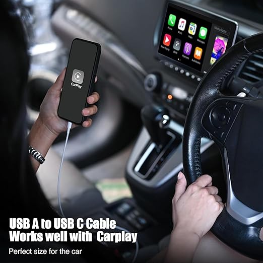 3-Pack [10FT+6FT+3.3FT] Car Carplay Cable USB A to USB C Cable for iPhone 16 15 Pro Plus Pro Max，for iPad Pro/Air/Mini，for Samsung Galaxy S25/S24/S23，for MacBook Pro/Air and More