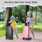iubest Scooter Luggage Carry On Scooter Suitcase for Kids Age 4-15, Detachable & Foldable 4 in 1 Kids Suitcase, Multifunctional Ride On Travel Trolley Scooter Combo-Black