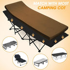 CYMULA Camping Cot Mattress 2in Memory Foam Sleeping Pad,Soft Warm Non-Slip Camping Mattress Topper with Retaining for Adults,Portable Roll up Pad for Travel（only Mattress）
