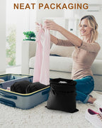 FantasyLife Shoe Bags for Travel, Washable Dust Bags for Storage & Packing, Flannel Shoe Pouch with Drawstring Closure for Purses, Handbags, Shoes & Toys (4, Black Beauty, 17.3"x12.6")