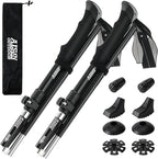 AISUNOURDOOR Lightweight Adjustable Trekking Poles, Aluminum Collapsible Travel Hiking or Walking Sticks for Women Children, with One Disposable Raincoat