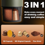 Portable Espresso Maker, 3 in 1 Coffee Maker Set with Carrying Bag and Coffee Stand, Coffee Machine Works with Ground Coffee & Capsule Pod, Self-Heating Brewer with USB-C for Travel, Hiking, Office