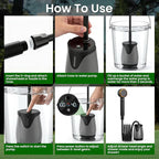 Portable Camping Shower Head with Pump - Dessports 6000mAh Rechargeable Outdoor Camp Shower Kit with Smart LED Display, 5 Pressure Levels, 4 Modes, IPX8 Waterproof for Hiking, RV, Car Wash & Pet
