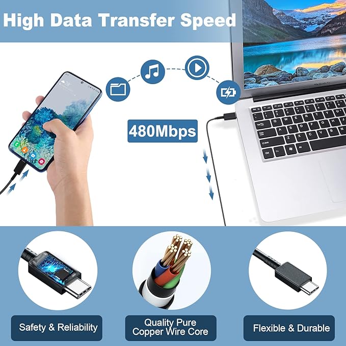 Super Fast Charger Type C Kit, 25W PD USB C Android Phone Charger Block & 5FT C Charger Cable Fast Charging Cord for Samsung Galaxy S24 Ultra/S24/S23 Ultra/S23/S22/S21/S20/Plus/Ultra/FE/Note 20/10