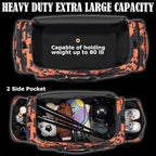 Extra Large Duffle Bag for Men, Heavy Duty Duffle Bag for Travel, Large Sports Gym Equipment Bag for Hockey Football Soccer Baseball Basketball & Team training (Orange Graffiti)