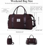 HYC00 Travel Duffel Bag,Carry-on Overnight Weekender Bags for Women,Sports Tote Gym Bag with Wet Pocket