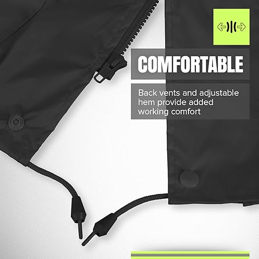 Pioneer Hi Vis Lightweight Waterproof Safety Rain Suit - Reflective Work Rain Gear for Men and Women