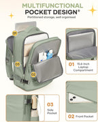 coofay Large Travel Backpack For Women Men Airline Approved Carry On Backpack Flight Approved Waterproof Sports Luggage Backpack Casual Daypack Small Hiking Backpacks Grey Green