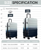 Tolino Carry on Luggage 22x14x9 Airline Approved-20 Inch Hardside Suitcase with Wheels TSA Lock, PC+ABS Lightweight Carry on Suitcases for Women and Men