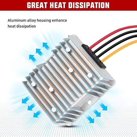Nilight 24V to 12V Voltage Converter 240W 20A Regulator Step Down to 12VDC Waterproof DC Convert Reducer Power Supply Transformer Module for Golf Cart Scooters Trucks