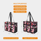 TOPDesign Utility Water Resistant Tote Bag with 13 Pockets, Top Zipper Closure & Thick Bottom Support, for Working Women