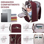 LOVEVOOK 40L Large Travel Backpack for Women Men, 17 Inch Carry on Backpack for Traveling on Airplane, Personal Item Travel Bag Airline Approved, Business Causal Weekender Backpacks
