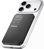 MOMAX Magnetic Power Bank 5000mAh, Ultra Slim 0.3Inch, 20W Fast Charging, Wireless Portable Charger for iPhone 17/16/15/14/13/12 Series, Magsafe Compatible(Black)