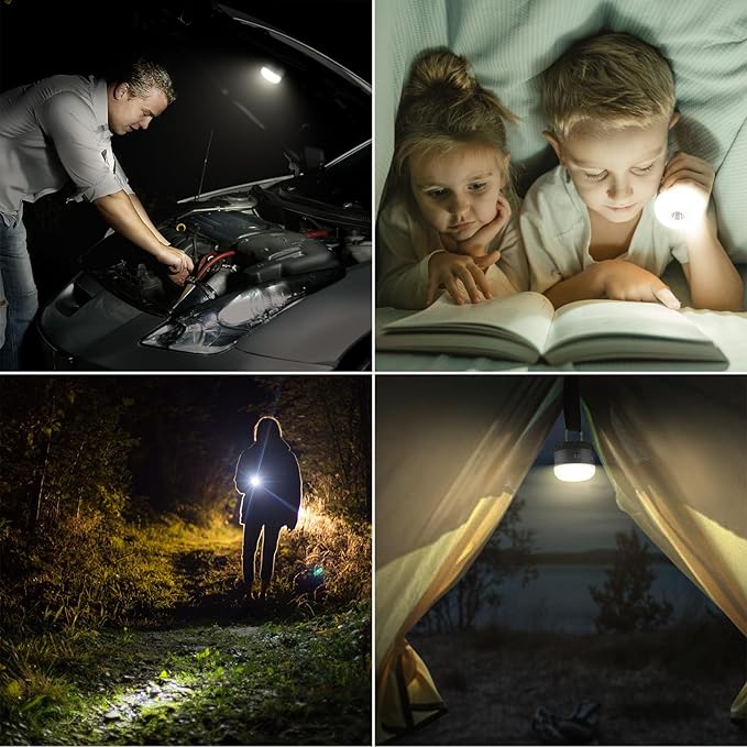 LE LED Camping Lantern Rechargeable, 410LM, 5 Light Modes, Power Bank, Waterproof, Mini Flashlight with Magnetic Base for Hurricane Emergency, Outdoor, Hiking, Home and Car