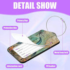 3 Pack Vintage Sea Turtle Luggage Tags for Suitcase PU Leather Travel Luggage Tag Privacy Cover ID Label for Women Men Baggage Backpack Handbag School Bag