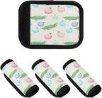 Christmas Ornaments 4 Pack Neoprene Suitcase Wraps, Luggage Handle Wraps with ID Tag, Non-Slip Suitcase Handle Covers for Travel, Bag Strap Pad